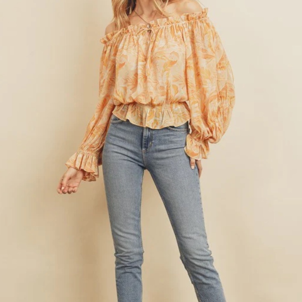 Vici Dolls - Papaya Printed Off The Shoulder Blouse